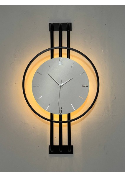 Iskandinav Tarzı Duvar Saati, Işıklı, Ahşap Merkez, Metal Pil Ile Çalışan - 40-75 cm fiyatları