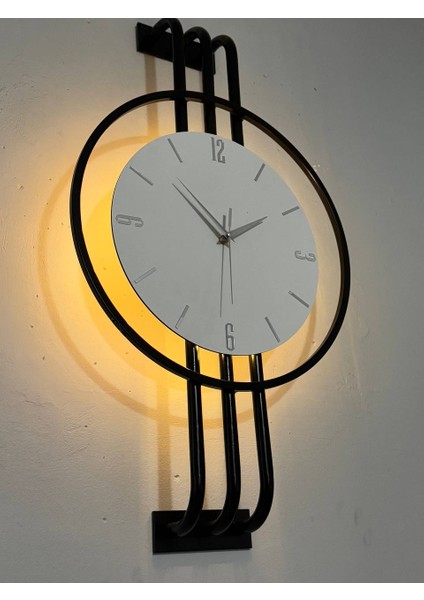 Iskandinav Tarzı Duvar Saati, Işıklı, Ahşap Merkez, Metal Pil Ile Çalışan - 40-75 cm fırsatları
