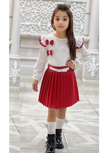 Deri Etekli Kız Çocuk Elbise modelleri