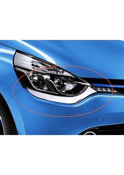 Renault Clio 4 Hb 2012 Sonrası Far Kaşı Çerçevesi 2 Parça Paslanmaz çelik