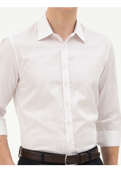 Erkek Açık Pembe Slim Fit Uzun Kollu Gömlek 50283505-VR078