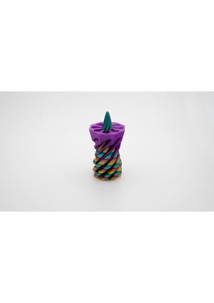 Imkansız Geçiş Konisi Renk Geçişli Mor 3D Hareketli Büyük Boy