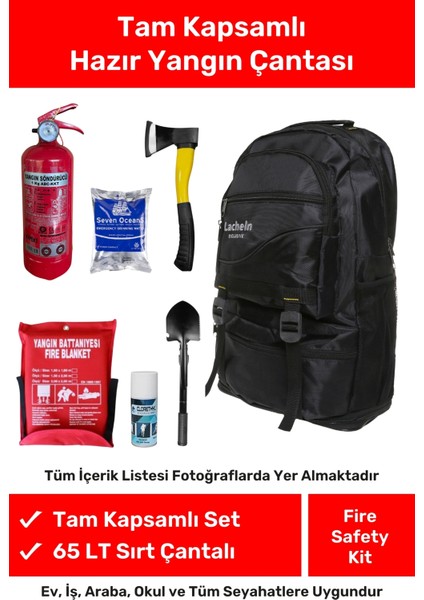 Orijinal Fire Safety Kit Tam Kapsamlı Hazır Yangın Tüpü & Battaniyesi Dahil Acil Durum Sırt Çantası Ev Tipi Için Seti ve Paketi Kiti Lch