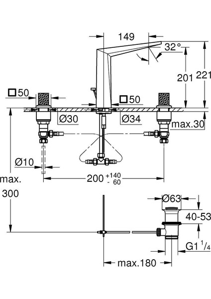 Allure Brilliant Private Collection 3 Delikli Lavabo Bataryası L Boyut - 20667000 fırsatları
