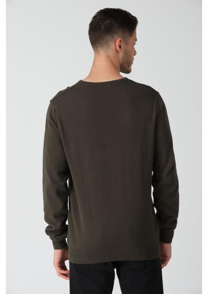 Waffle Desenlı V Yaka Regular Fit Casual Kazak Yeni Sezon indirimleri