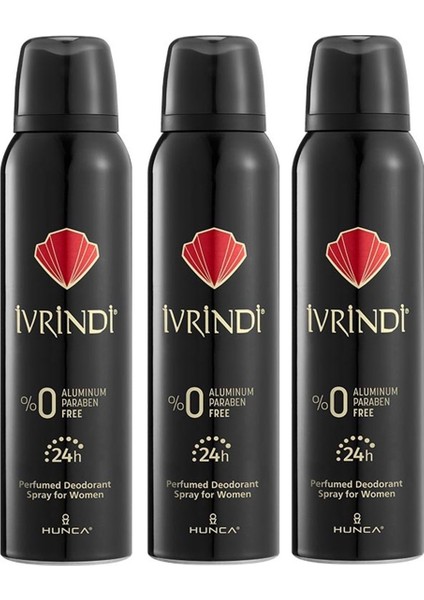 Ivrindi Classic Paraben Free 24H Sprey Kadın Deodorant 150 ml x 3 Adet