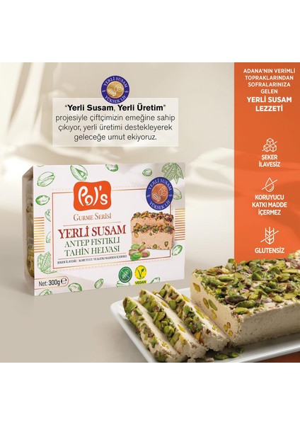 Yerli Susam Serisi Antep Fıstıklı Tahin Helvası 300 g