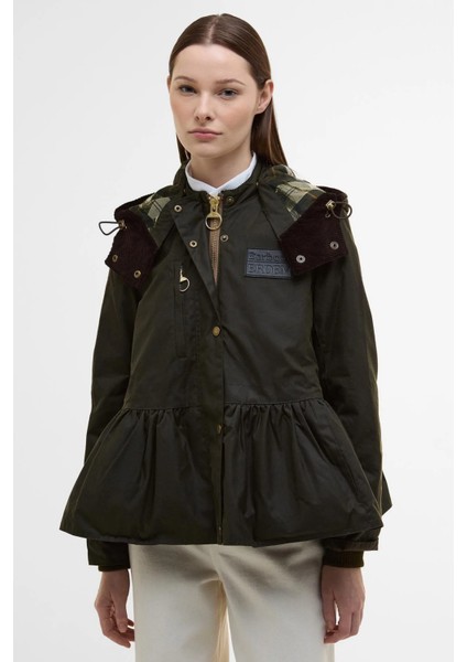 x Erdem Dhalia Yağlı Ceket OL99 Archive Olive/ancient Black Floral