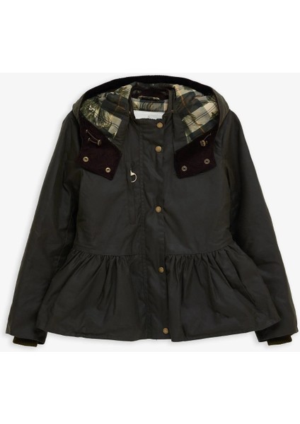 x Erdem Dhalia Yağlı Ceket OL99 Archive Olive/ancient Black Floral