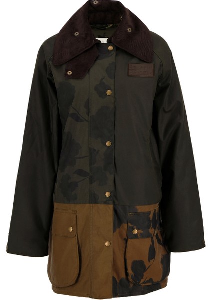 x Erdem Beauflower Yağlı Ceket OL99 Archive Olive/ancient Black Floral