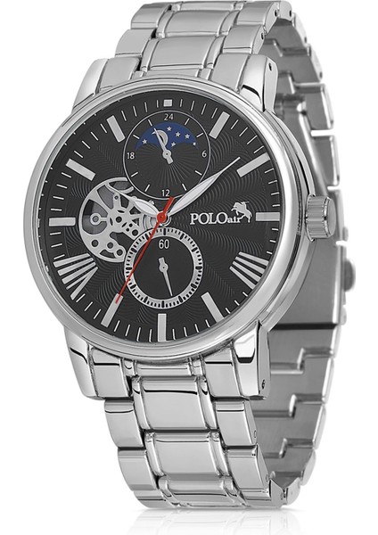 Lüx Erkek Kol Saati Gümüş Siyah Renk PL-0928E3X