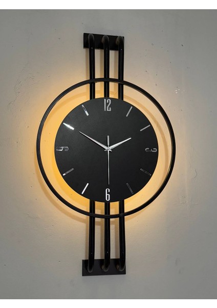 Iskandinav Tarzı Duvar Saati, Işıklı, Ahşap Merkez, Metal Pil Ile Çalışan - 40-75 cm fiyatları