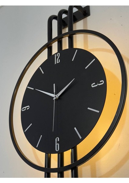 Iskandinav Tarzı Duvar Saati, Işıklı, Ahşap Merkez, Metal Pil Ile Çalışan - 40-75 cm fırsatları