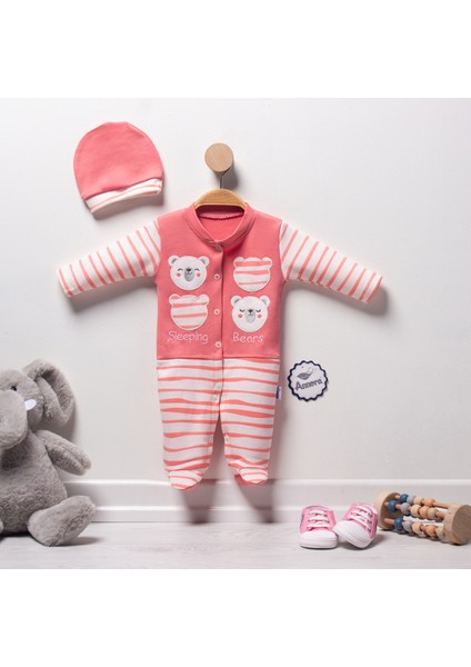 Çizgili Sleeping Bears Kız/ Erkek Bebek Tulumu