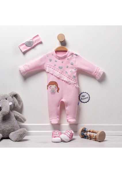 Püsküllü Kız Bebek Tulumu