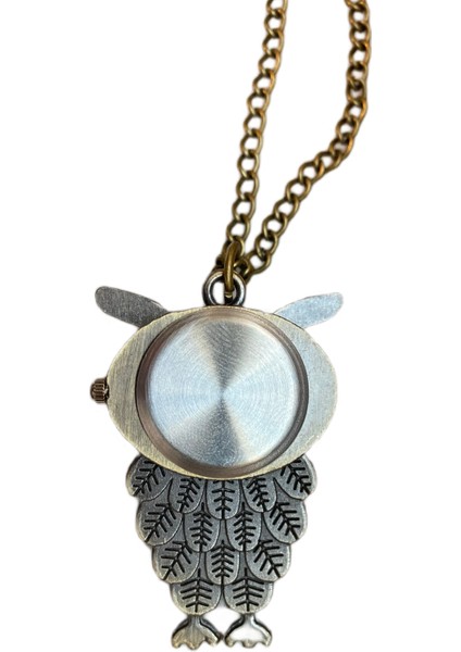 Owl Art Studio Baykuş Motifli Köstekli Zincirli Quartz Cep Saati