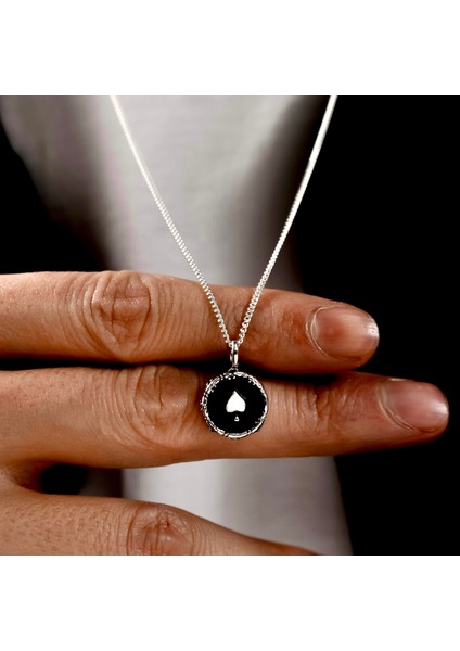 Gümüş Maça Figürlü Kolye 925 Ayar Gümüş Mini Maça Figürlü Unisex Kolye Iskambil Kartı Kolye fiyatları