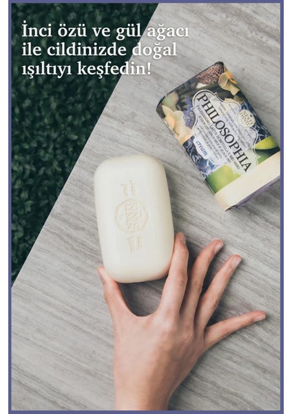 Philosophia Cream Katı Sabun 250 gr | Aydınlatıcı ve Nemlendirici | İnci Özü, İris, Gül Ağacı indirimleri