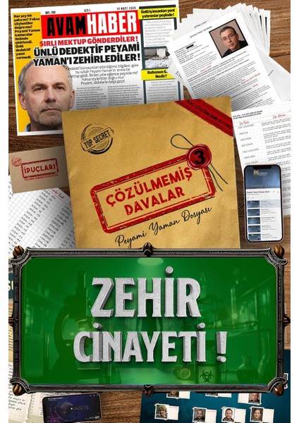 Davalar Dedektiflik Suç Çözümleme Oyunu Peyami Yaman Dosyası - Gizem Bulmaca Cinayet Çözme Kutu Oyunları - Katil Bulma Dedektif Oyunu - Suçlu Kim, Cinayeti Çözebilir Misin? (Dava-3)