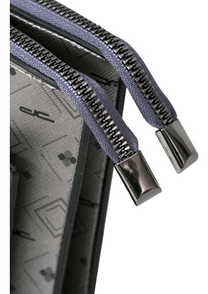 Kadın Basic Clutch Çanta Monogram Desen Gümüş Siyah (4034G) 214031 indirimleri