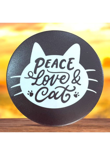 Peace Love Cat Açacak Magnet