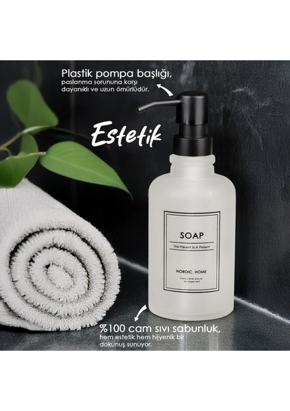 3'lü Cam Banyo Seti - Sıvı Sabun Şişesi Diş Fırçalık ve Pamukluk Sabunluk Seti Banyo Organizeri fiyatları