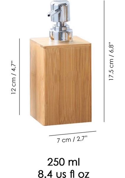 2'li Bambu Sıvı Sabunluk Seti - Mutfak Banyo Sıvı Sabun Bulaşık Deterjanı Şişesi 250 ml