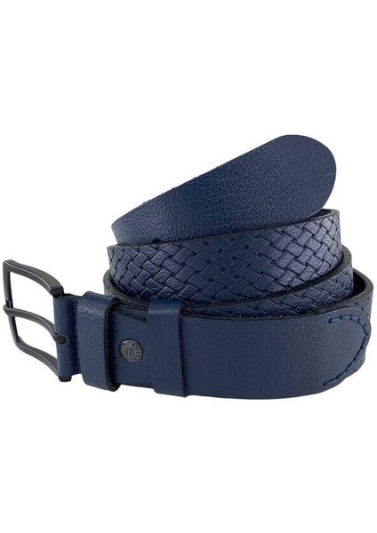 Lacivert Hakiki Deri Özel Üretim 3 Parçalı El Işçilikli 4 Cm.lik Unisex Spor Kot Kemer fiyatları