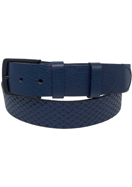 Lacivert Hakiki Deri Özel Üretim 3 Parçalı El Işçilikli 4 Cm.lik Unisex Spor Kot Kemer fırsatları