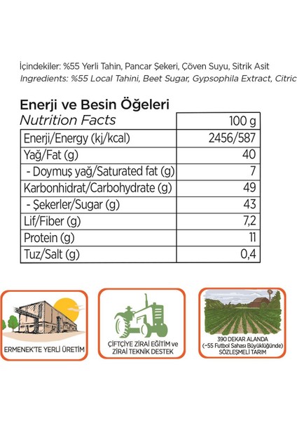Yerli Susam Şeker Pancarlı Sade Tahin Helvası 300 g fiyatları