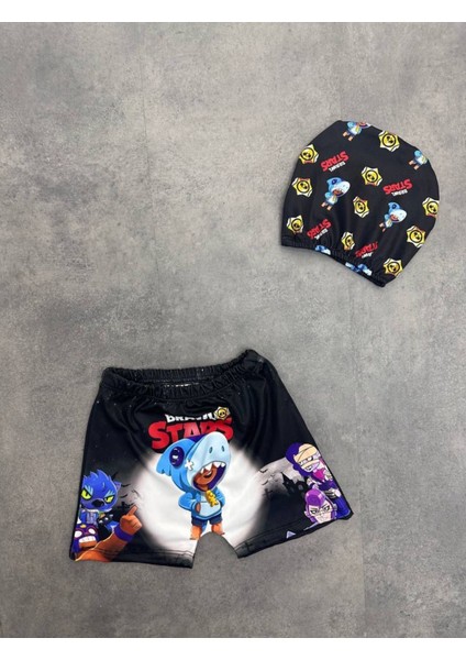 Erkek Çocuk Brawlstars Oyun Karakter Plajşort Bone Takım