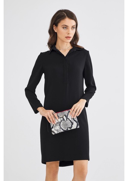 Kadın Basic Clutch Çanta Zebra Desenli Siyah Beyaz (4031-Z) 214030