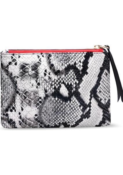 Kadın Basic Clutch Çanta Zebra Desenli Siyah Beyaz (4031-Z) 214030