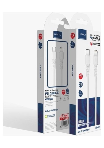 Apple iPhone 14 Pro Max Uyumlu Type C To Lightning- Lightning To Type C 20W Qc 3.0 Şarj Kablosu 30 cm
