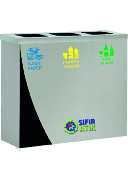 Geri Dönüşüm Ünitesi 3lü Pasl. 30 x 70 x 90 cm fiyatları