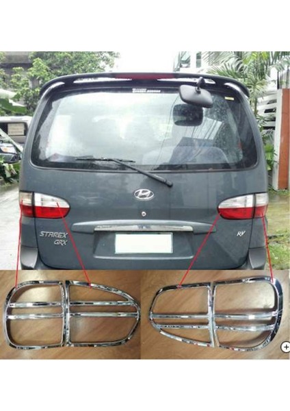 Hyundai Starex Uyumlu 1997 2007 Arka Stop Kaplama Abs(Plastik) Krom