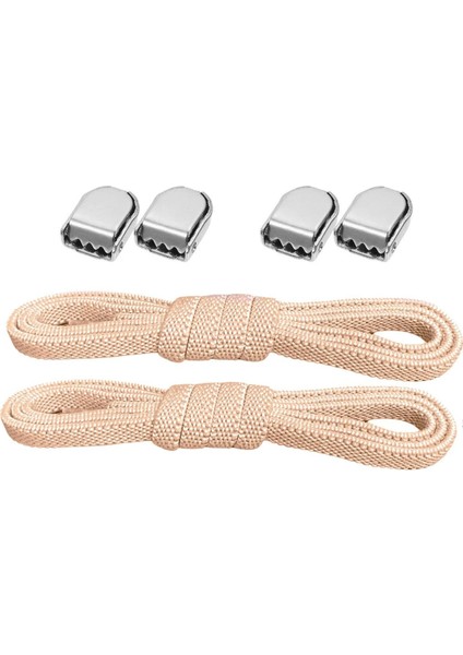 Akıllı Kilitli Ayarlanabilir Pudra 6 mm Lastik Pratik Bağcık 1 Çift