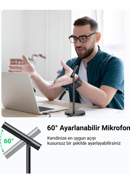 360° DSP Gürültü Engelleme Özellikli Yayıncı Oyuncu Masaüstü Mikrofonu