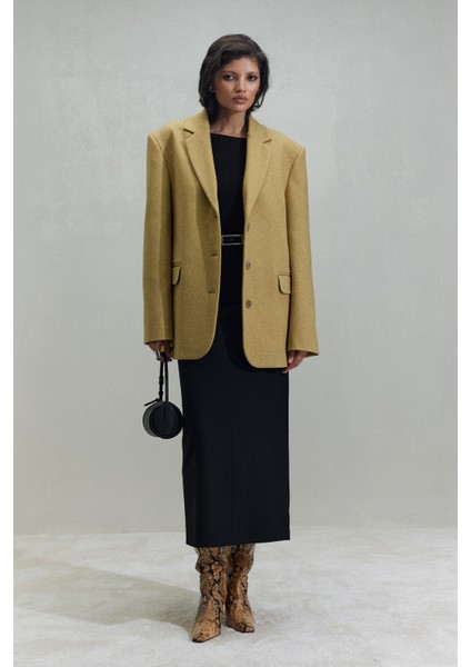 Sarı Gina Kaşe Blazer Ceket fiyatları