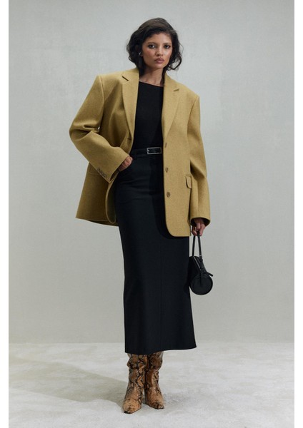 Sarı Gina Kaşe Blazer Ceket fırsatları