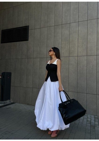 Kadın Beyaz Lastikli Uzun Balon Etek 29004 indirimleri