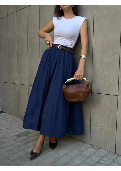 LB Laluna Butik Kadın Piliseli Kemerli Mini Etek Şortlu Düz Yeşil Kumaş indirimleri