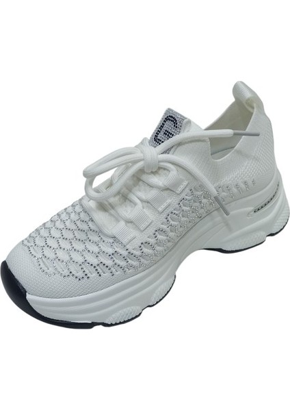 Beyaz Triko Kadın Sneaker Spor Ayakkabı modelleri