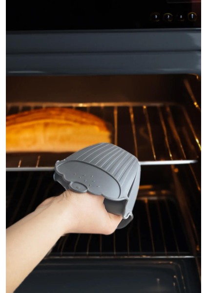 Mikrodalga Fırın Tencere Tepsi Tutucu Silikon Fırın Eldiveni Isı Yalıtımlı – Gri fiyatları