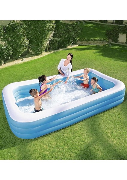 Jumbo Boy Deluxe Dikdörtgen Şişme Aile Havuzu -54009