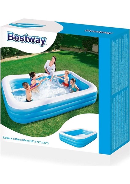 Jumbo Boy Deluxe Dikdörtgen Şişme Aile Havuzu -54009 indirimleri