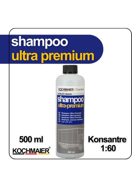 Shampoo Ultra Premium Oto Araç Cilalı Fırçasız Şampuan Kopüklü Konsantre 1:60 500 ml