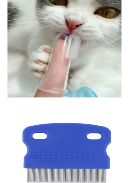 2li Set Kedi Köpek Tavşan İçin Parmağa Takılan Diş Fırçası – İnce Dişli Bit Pire Tarağı fiyatları