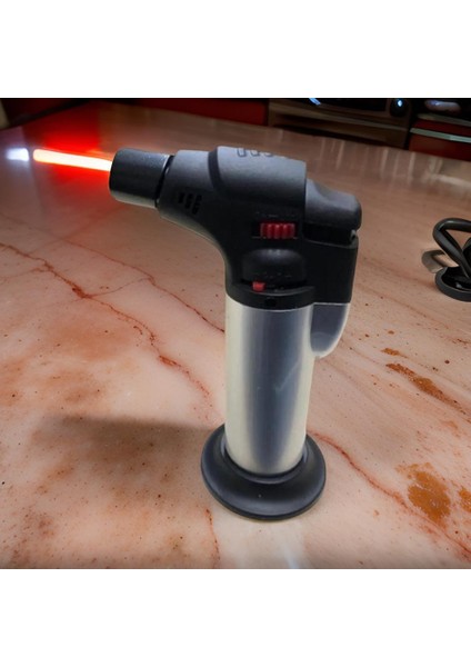 Doldurulabilir Pürmüz Çakmak 1300 Torch Pürmüz Güvenlik Kilitli Kapaklı Pürmüz Çakmak Alev Tabancası