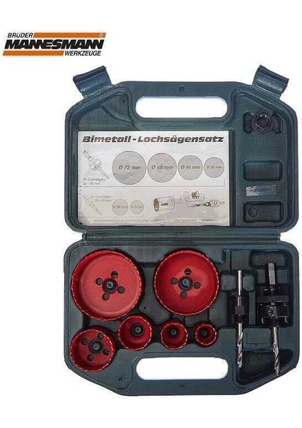 44100 Hss Bi-Metal Delik Testeresi Seti, 8 Parça
